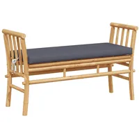VidaXL Gartenbank mit Kissen 110 cm Bambus