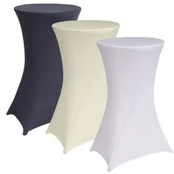 Stehtischhusse 60 cm Farbe nach Auswahl Husse Partytisch Bistrotisch Tischdec... Weiß