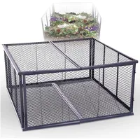 Novatool Garten-Komposter Metall 100x100x100 cm + Deckel und Boden, mit erweiterbarem Stecksytem, pulverbeschichteter Metallkomposter mit 1000 Liter Volumen, Draht Kompost Kompostkiste Rasenkomposter