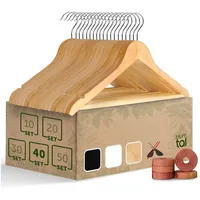 Blumtal Kleiderbügel Holz 40er Set - Holzbügel mit 360°