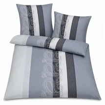 JANINE Davos 6456 silber/graphit 135 x 200 cm + 80 x 80 cm