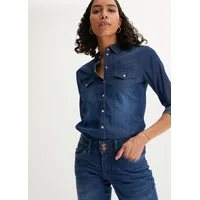 bonprix Jeansbluse blau XL