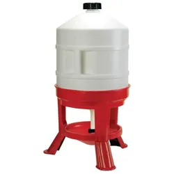 Kerbl Geflügeltränke Tränke für Geflügel, 70cm, 30 L, Kunststoff, rot/weiß 70233