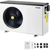 Vevor Elektrische Pool-Wärmepumpe, 3,22–15,25kW Heizleistung, energiesparende Poolheizungen mit Variabler Frequenz für 30–60m3 Aufstellpools, Heiz- und Kühlpool-Warmwasserbereiter AC 220–240V, 50Hz