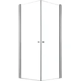 Glaszentrum Hagen Zeus Eckdusche mit Pendeltür 80 x 195 cm ESG transparent