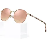luxuskollektion Polarisierte Runde Damen Sonnenbrille Metall Rahmen inkl. Ledertasche
