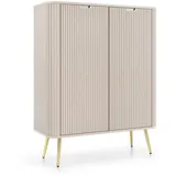 Deine Möbel 24 Hochkommode 103 x 129 x 39 cm Creme / Gold