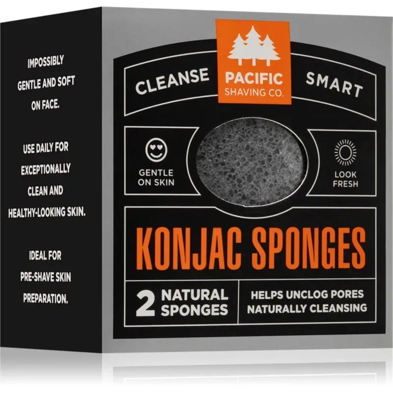 Pacific Shaving Konjac Sponges sanftes Peeling-Schwämmchen für das Gesicht 2 St.