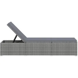 vidaXL Sonnenliege 200 x 63 x 76 cm Grau