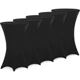DEUBA Deuba® 5x Stehtisch Hussen Ø 60-65/70-75/80-85cm Viele Farben 30°C Waschbar Verstärkte Standfüße Stehtischhusse Überzug Stretch (Ø 80-85cm,... Schwarz