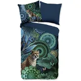 HIP Wendebettwäsche »Nyah«, Satin, Reißverschluss, Wendeoptik, Mandala, Leopard, Blau, Grün Grün