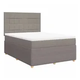 vidaXL Boxspringbett mit Matratze Taupe 140x200 cm Stoff