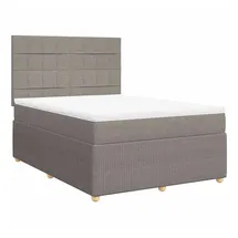 vidaXL Boxspringbett mit Matratze Taupe 140x200 cm Stoff