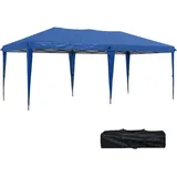 Outsunny Faltpavillon mit Tragetasche blau 585L x 295B x 265H cm