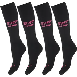 Reitsocken 4er-Pack Deocell Schwarz/Rosa 35/38