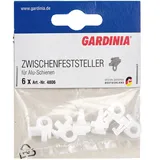 GARDINIA Feststeller für Aluminium-Vorhangschienen, 13 mm, Zwischenfeststeller für Gardinenschienen, Kunststoff, Weiß