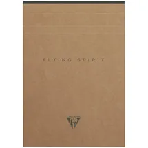 Clairefontaine 103636C - Notizblock Flying Spirit, an Kopfseite geleimt, liniert, A5 14,8 x 21cm, 70 Blatt, 1 Stück, Braun mit sortierten Designs