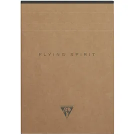 Clairefontaine 103636C - Notizblock Flying Spirit, an Kopfseite geleimt, liniert, A5 14,8 x 21cm, 70 Blatt, 1 Stück, Braun mit sortierten Designs