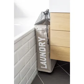 Wenko Wäschesammler Corno Taupe, stabiler schmaler Wäschekorb mit Rollen und Deckel, Wäschetruhe aus 100% Polyester, Fassungsvermögen 43 L, (B x 60 x 40 cm