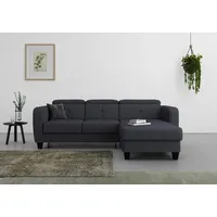 sit&more Ecksofa SIT & MORE "Belluci L-Form", blau (tiefblau), B:247cm H:85cm T:170cm, Sofas, Ecksofa, inklusive Federkern, wahlweise mit Bettfunktion und Bettkasten