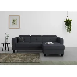 sit&more Ecksofa SIT & MORE "Belluci L-Form", blau (tiefblau), B:247cm H:85cm T:170cm, Sofas, Ecksofa, inklusive Federkern, wahlweise mit Bettfunktion und Bettkasten