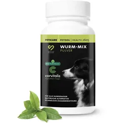Peticare Wurm-Mix Pulver für Hunde, Natürliche Alternative 90 g