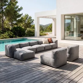 Oviala Garten-Ecksofa Loungemöbel grau
