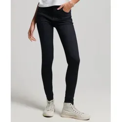 Superdry für Damen. W7010796A Skinny-Jeans mit hoher Taille aus Bio-Baumwolle schwarz (25/30), Denim, Polyester, Nachhaltig