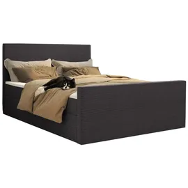 Kaiser Modern Boxspringbett mit bettkasten und topper VIESTA stoff Poso Dunkelgrau