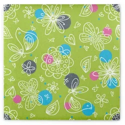 Sovie HOME Serviette Petra aus Linclass® Airlaid in Grün 40 x 40 cm, 12 Stück fröhlich Frühling farbenfroh