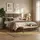mebligo Polsterbett 160x200 cm mit Lattenrost, stabiles Doppelbett mit dekorativem Kopfteil, ohne Bettkasten, Samt, Braun, YORK 160 x 200 - Braun