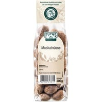 Fuchs Professional - Muskatnuss ganz | Ungemahlene Muskatnüsse | Zum Würzen von Kartoffelgerichten | 200 g im Beutel