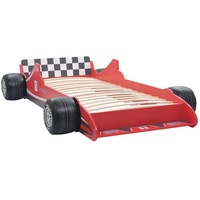 DOTMALL Kinderbett Autobett 90x200 cm Rennwagen-Design mit Lattenrost rot