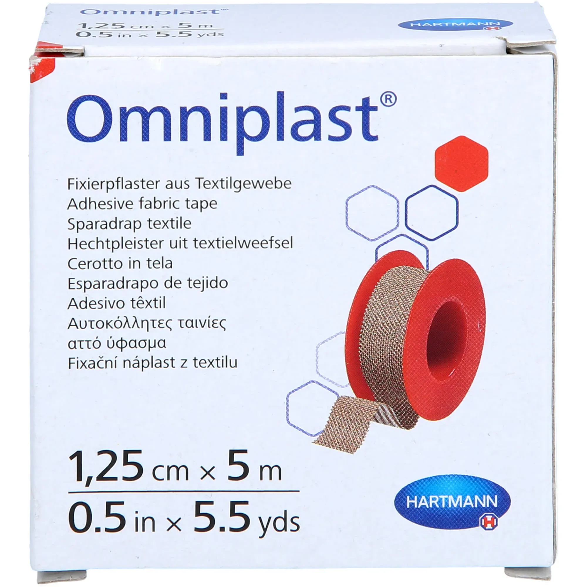 Omniplast Fixierpflaster Textilgew.1.25 cmx5 M 1 ST