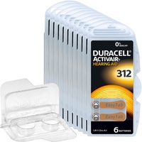 60 Duracell Activair Hörgerätebatterien PR41 Braun 312 + Box für 2 Zellen