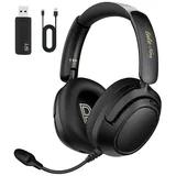 OYLCDI Gaming Headset,2,4 GHz Wireless Gaming Headset Gaming-Headset (Over ear kopfhörer Gaming-Headset, Bluetooth Headset mit abnehmbarem Mikrofon mit Gerauschunterdrückung, Bluetooth Headset mit abnehmbarem Mikrofon mit Geräuschunterdrückung) schwarz