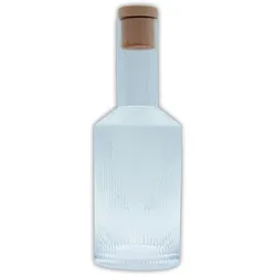 Intirilife Glaskaraffe mit goldenen Rand und Korken - 1.7 Liter - Kristall Krug Karaffe für Wasser Eistee Wein Saft