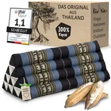 livasia Keilkissen Dreieckskissen 80 cm breit (Classic) - 33x80x30cm -, Kapok, vegan, handgefertigt blau