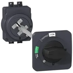 Schneider Electric EZAROTE Drehantrieb mit Türkupplung für EZC100, schwarzer Griff, schwarze Frontplatte