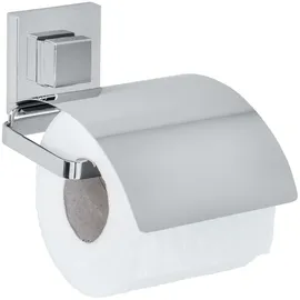 Wenko Vacuum-Loc Toilettenpapierhalter Quadro mit Cover, Halterung für Toilettenpapier, Befestigen ohne Bohren, Rostfreier Edelstahl, 13 x 11,5 x 14 cm,