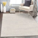 Teppich Quadratisch 160x160 Grau Streifen Teppich Kurzflor Waschbar in Waschmaschine Teppich Gegend rutschfest Dünn Saugfähig für Wohnzimmer Schlafzimmer Küchen