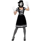 Smiffys Clown-Kostüm Klassische Pantomimin - Fasching Karneval Kostüm, Dieses Kostüm macht Dich sprachlos! schwarz M