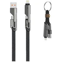 4smarts USB-C Kabel ComboCord Flat 240W, 1.5m und Keyring Kabel