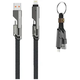 4smarts USB-C Kabel ComboCord Flat 240W, 1.5m und Keyring Kabel