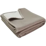 framsohn frottier Bio Flanell Doubleface Kuscheldecke 150 x 200 cm Beige