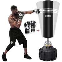 Dripex Boxsack Erwachsene Freistehender Standboxsack MMA Boxpartner Boxing Trainer Heavy Duty Boxsack mit Saugfuß (178cm-Schwarz)