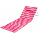 Mojawo Doppelliege Strandliege Strandmatte Rückenlehne Kissen faltbar L153xB53xH41cm Pink