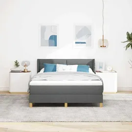 vidaXL Boxspringbett 140 x 200 cm Dunkelgrau
