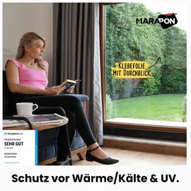 Marapon (Spiegelfolie Schwarz, selbstklebend 1,05x2 m) Fensterfolie Sichtschutz ® Schwarz