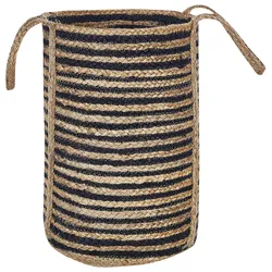 Aufbewahrungskorb Jute naturfarben / schwarz ⌀ 26 cm JHANSI